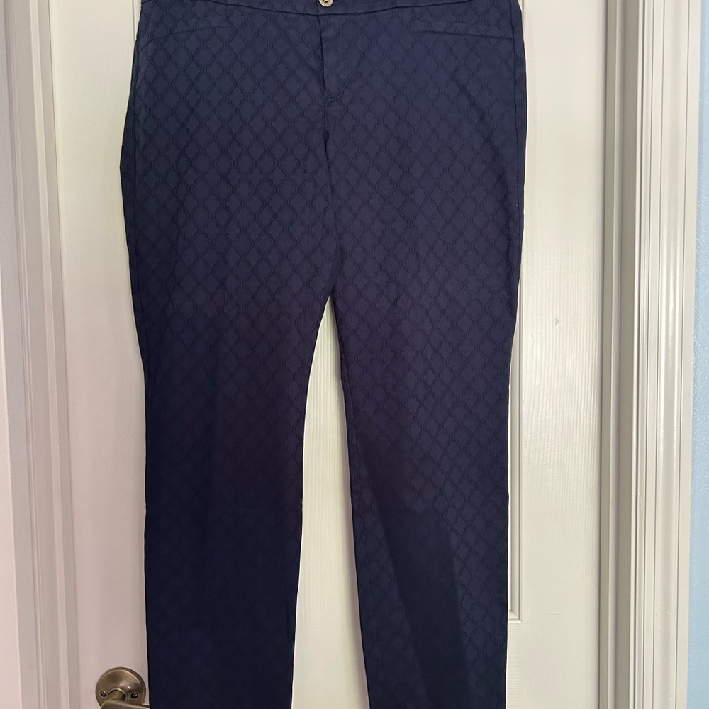 Lilly Pulitzer Navy Textured Pants